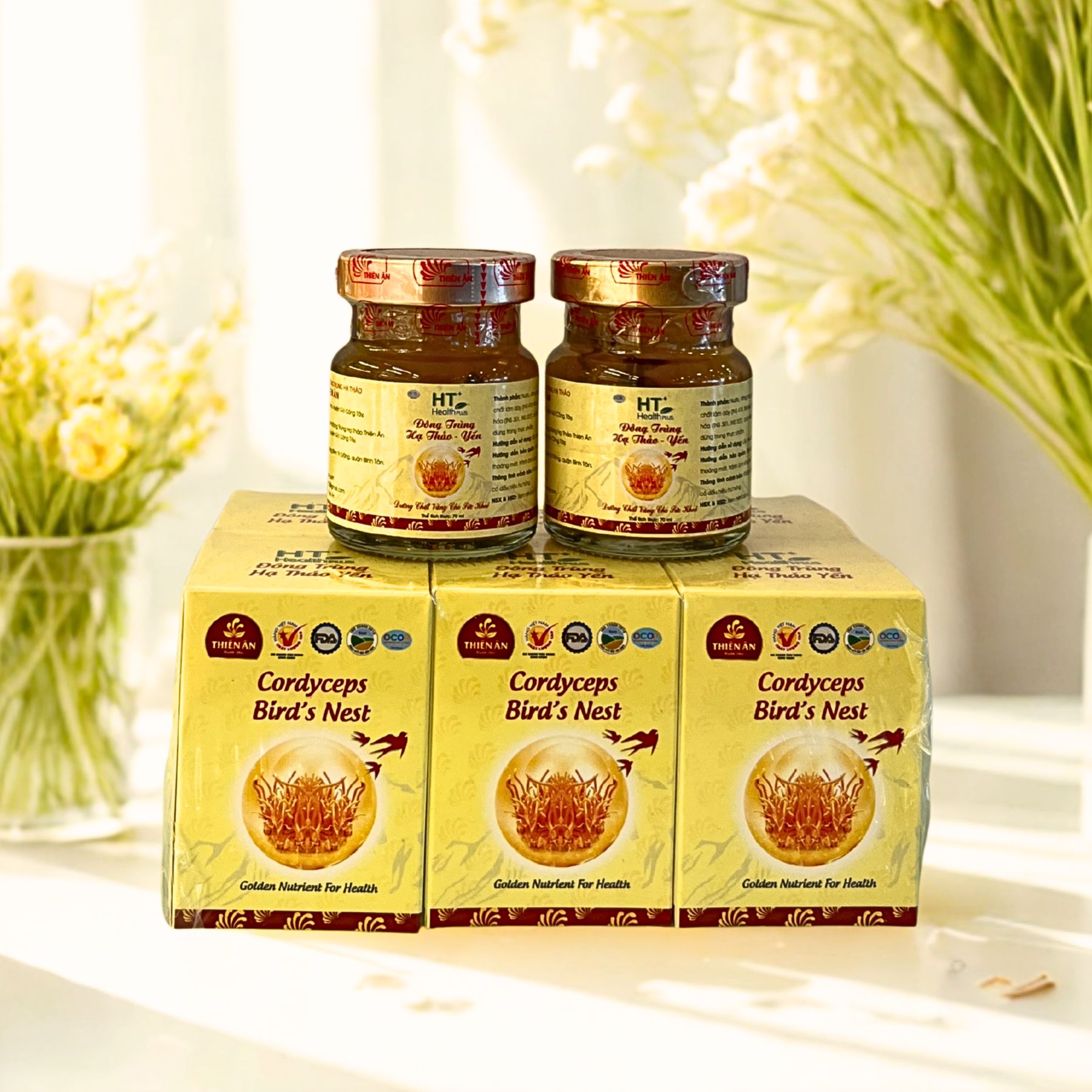 Lốc 6 Hũ Đông Trùng Hạ Thảo Yến HT+ LỐC 6 HŨ (70ML/HŨ)