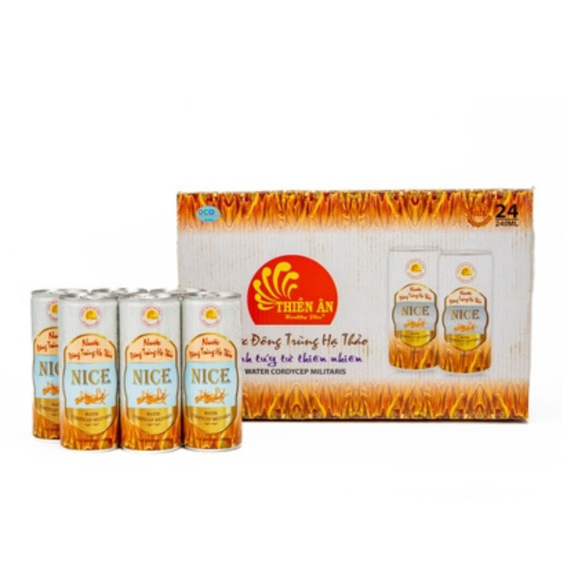 Thùng 24 Lon Nước Đông Trùng Hạ Thảo Nice THÙNG 24 LON (240ML/LON)